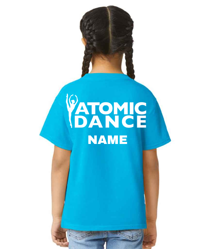 Childrens T-shirt - Turquoise - GLITTER PRINT